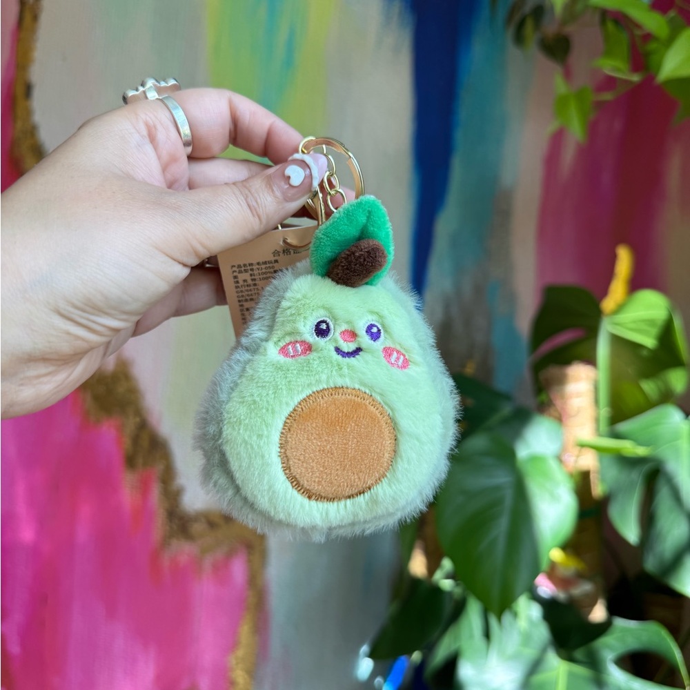 Cute Avocado Plush Keychain